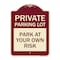 Signmission Designer Series Private Parking Lot, Burgundy Heavy-Gauge Aluminum Sign, 24" x 18", BU-1824-23266 A-DES-BU-1824-23266 - alternate 1